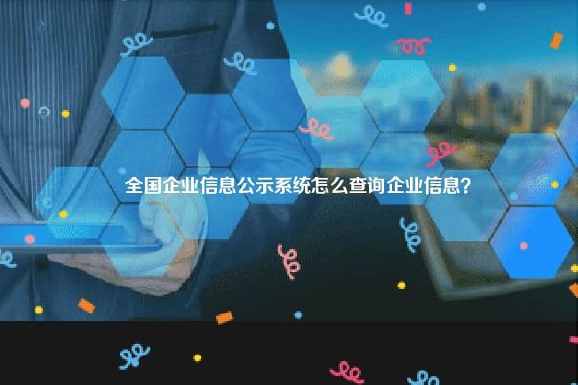 全国企业信息公示系统怎么查询企业信息？  第1张