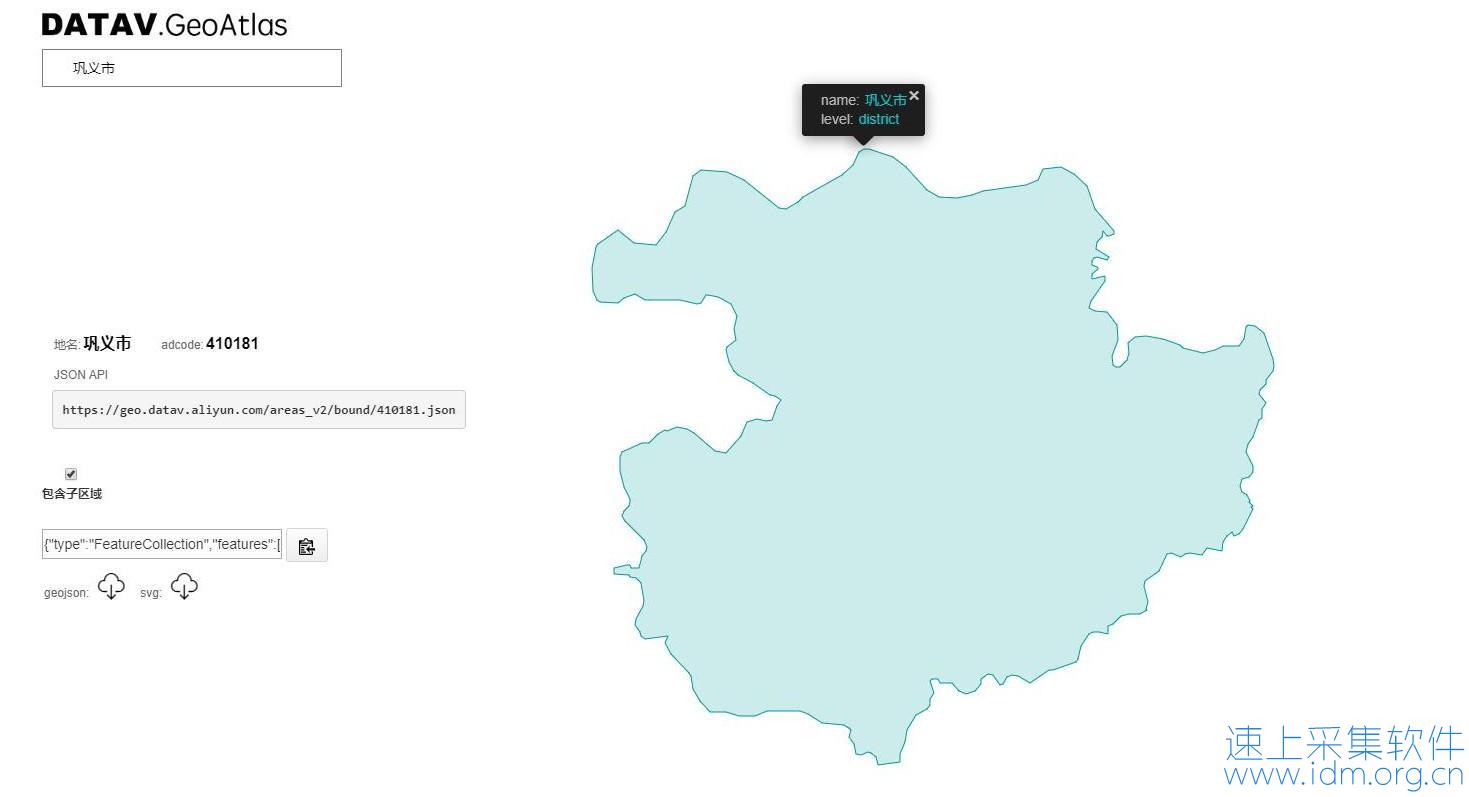 县镇街道百度地图的geojson格式数据采集方法